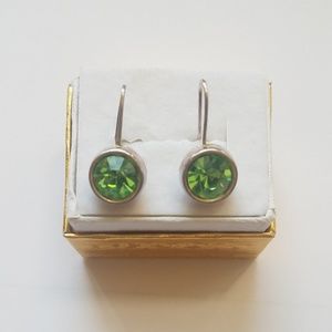 Green/silver earrings